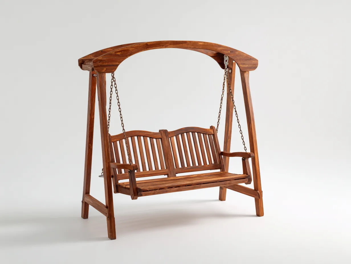 Balancelle de jardin - Bois - 180x120x180 cm - Marron - Style naturel extérieur-Sofagethome