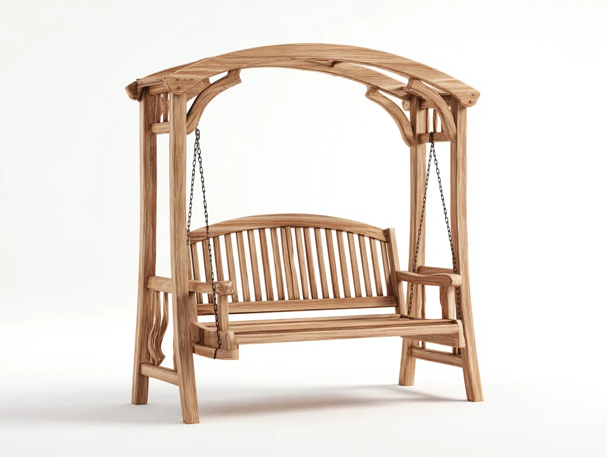 Balancelle de jardin - Bois - 170x110x170 cm - Marron - Style naturel extérieur-Sofagethome