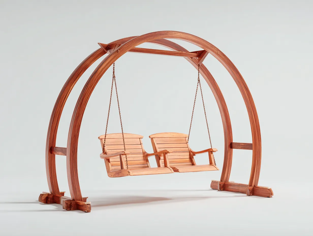 Balancelle de jardin - Bois-Métal - 220x130x205 cm - Marron - Style naturel contemporain-Sofagethome