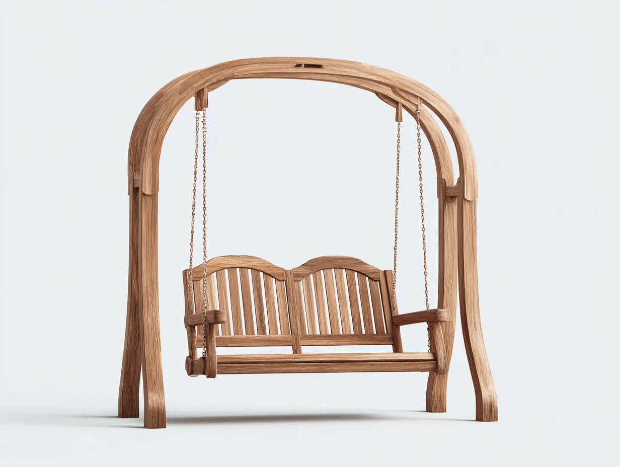 Balancelle de jardin - Bois-Métal - 185x120x190 cm - Marron - Style naturel extérieur-Sofagethome