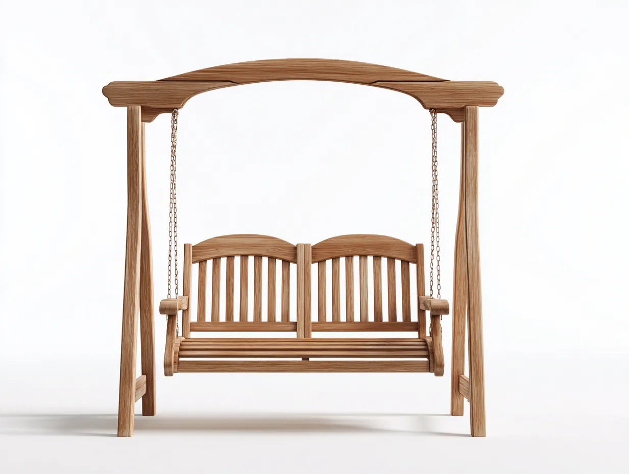 Balancelle de jardin - Bois-Métal - 195x125x200 cm - Marron - Style naturel extérieur-Sofagethome