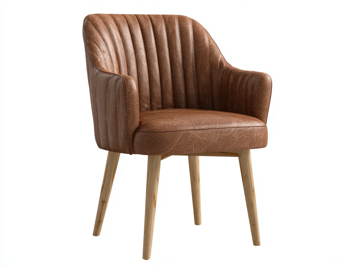 Chaise de salle à manger - Revêtement synthétique-Bois - 60x62x84 cm - Marron - Style moderne confortable-Sofagethome