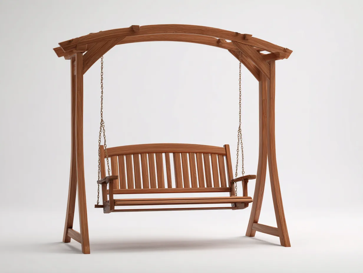 Balancelle de jardin - Bois - 185x120x185 cm - Marron - Style naturel extérieur-Sofagethome