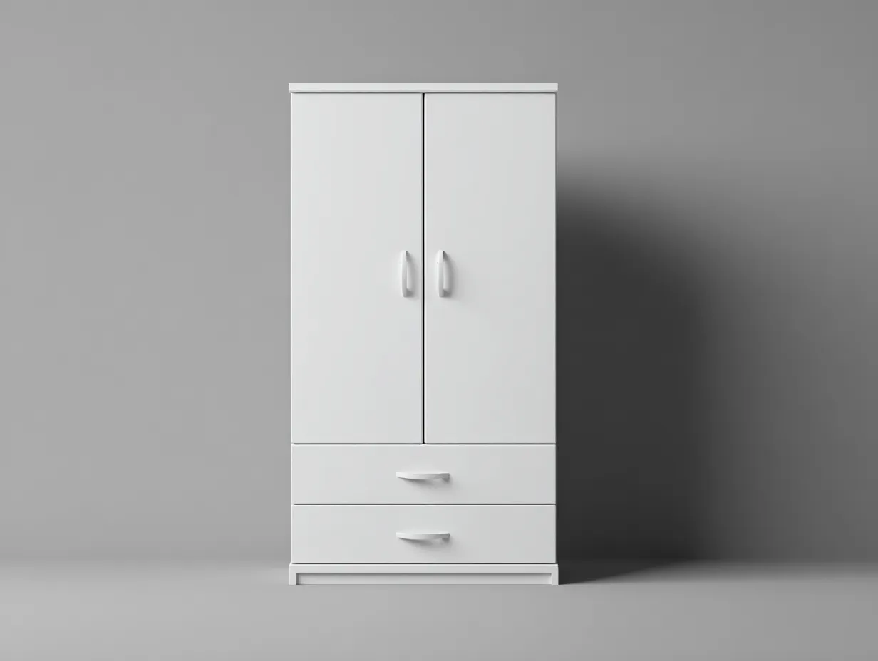 Armoire - panneaux bois - 90x55x185 cm - blanc - style moderne-Craftgonest