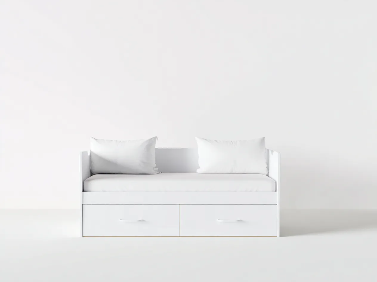 Canapé lit-bois-190x90x67 cm-Blanc-style épuré fonctionnel-Craftgonest