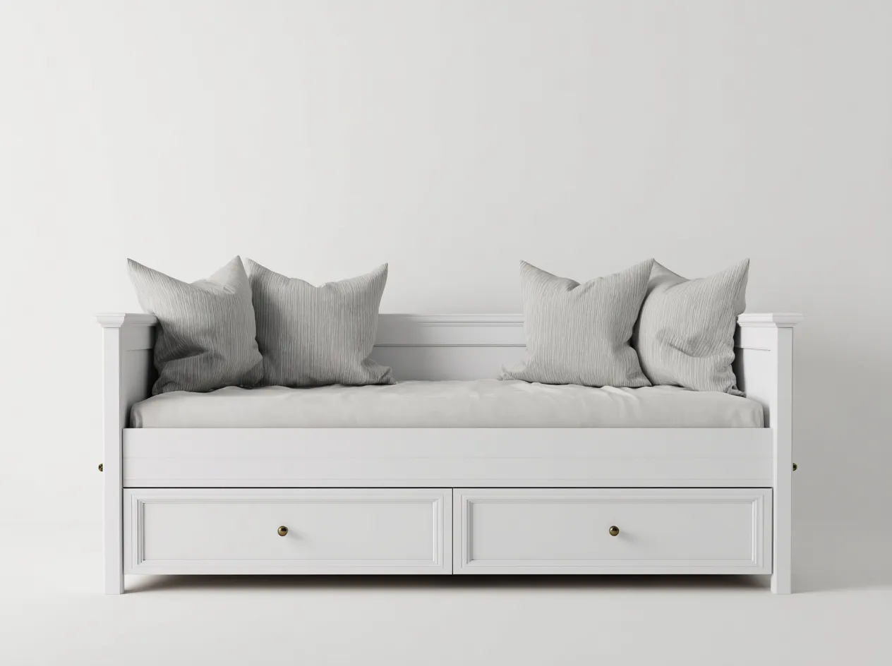 Canapé lit-bois-200x90x70 cm-Blanc-style classique contemporain-Craftgonest