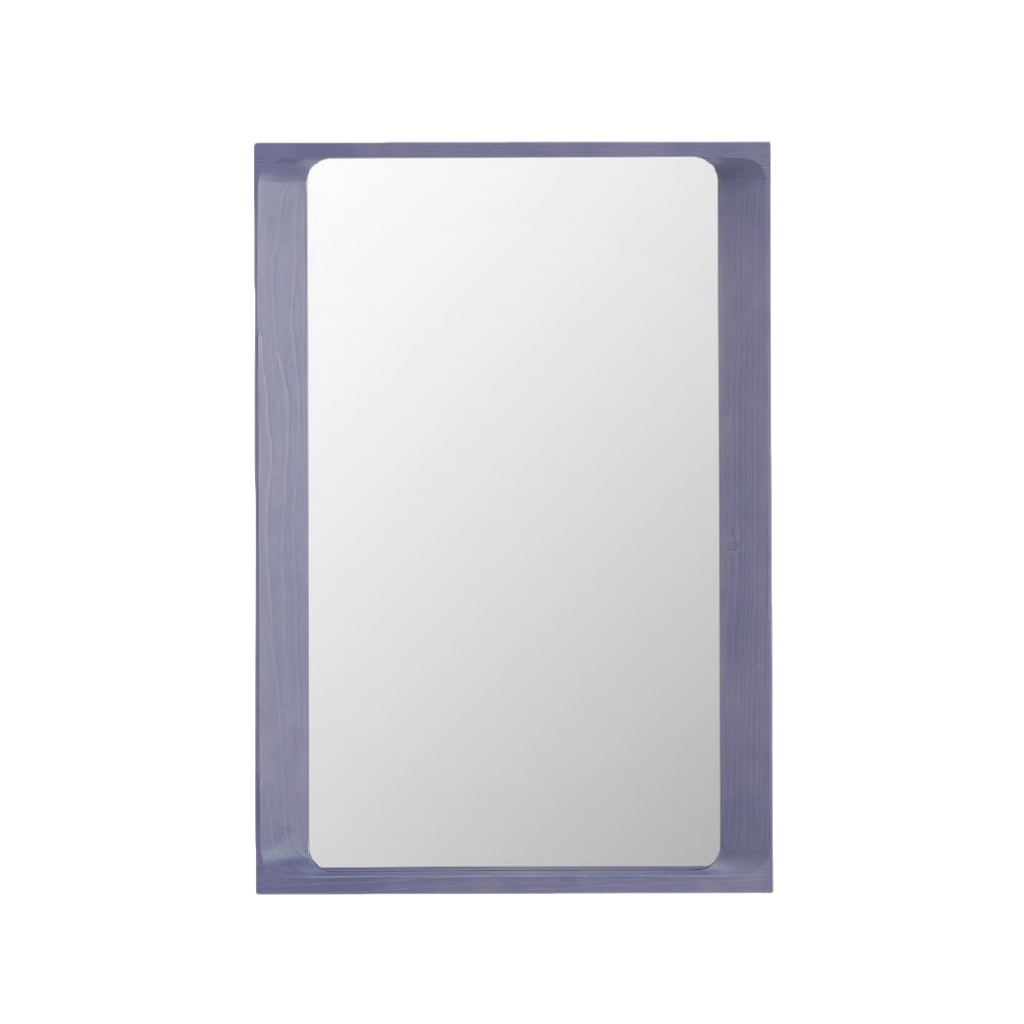 Espejo rectangular de pared con marco de madera pintada (24 × 16 in)-sanderssmith.shop