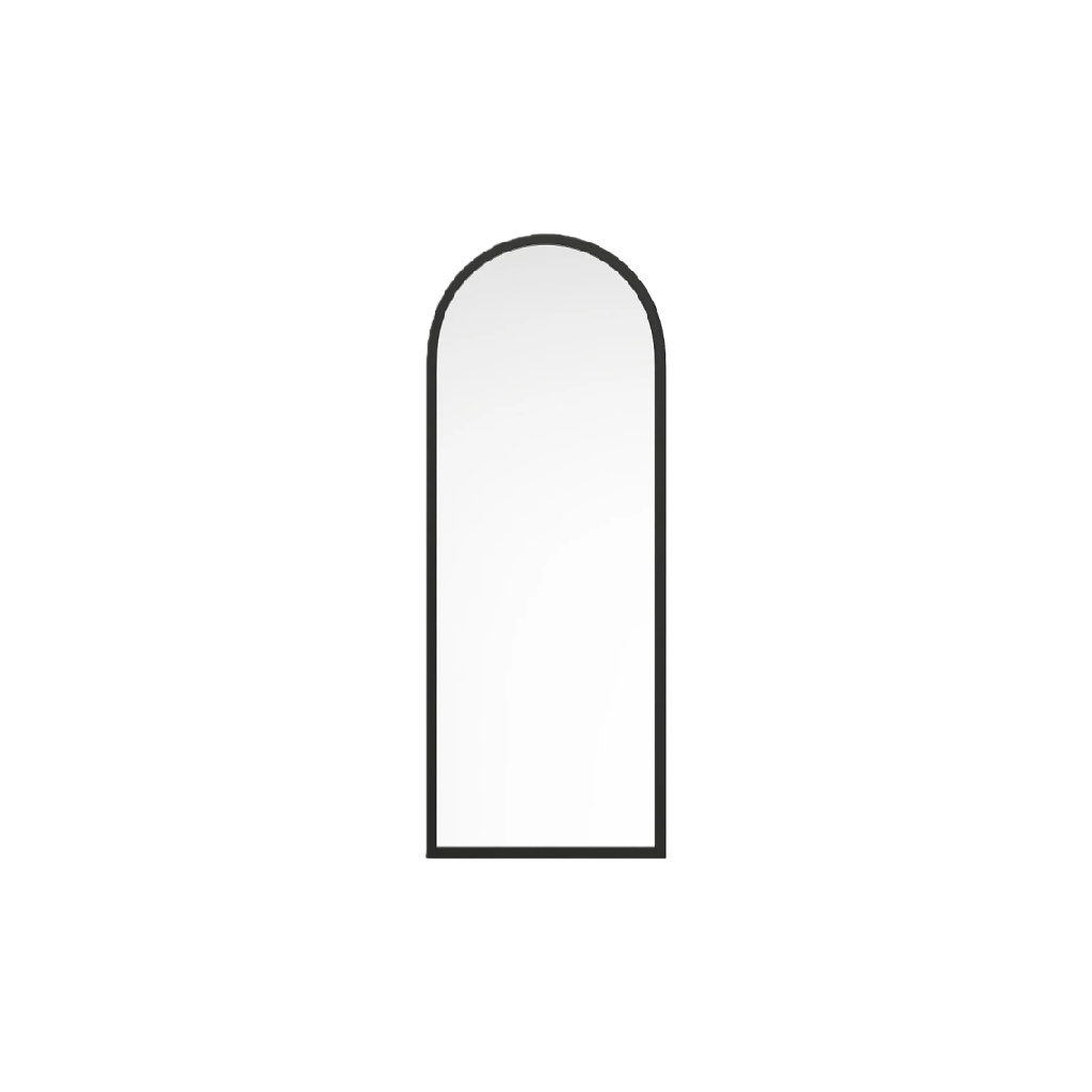 Miroir rectangulaire avec cadre noir et bordure supérieure arquée-adrianwise.shop