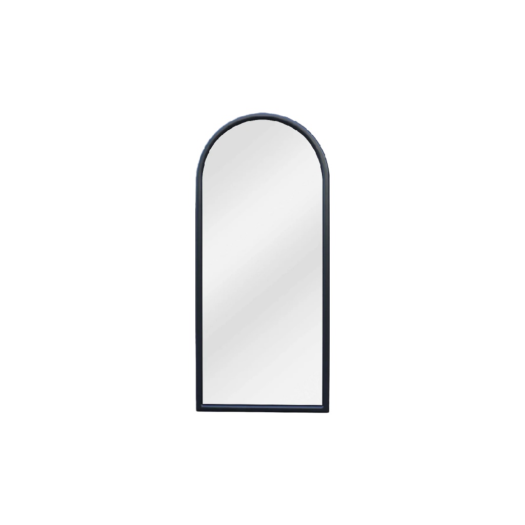 Miroir rectangulaire en arc avec cadre noir-adrianwise.shop