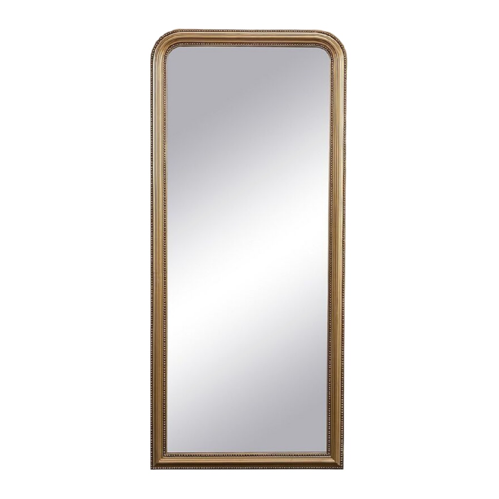 Miroir rectangulaire classique avec cadre doré à perles-adrianwise.shop