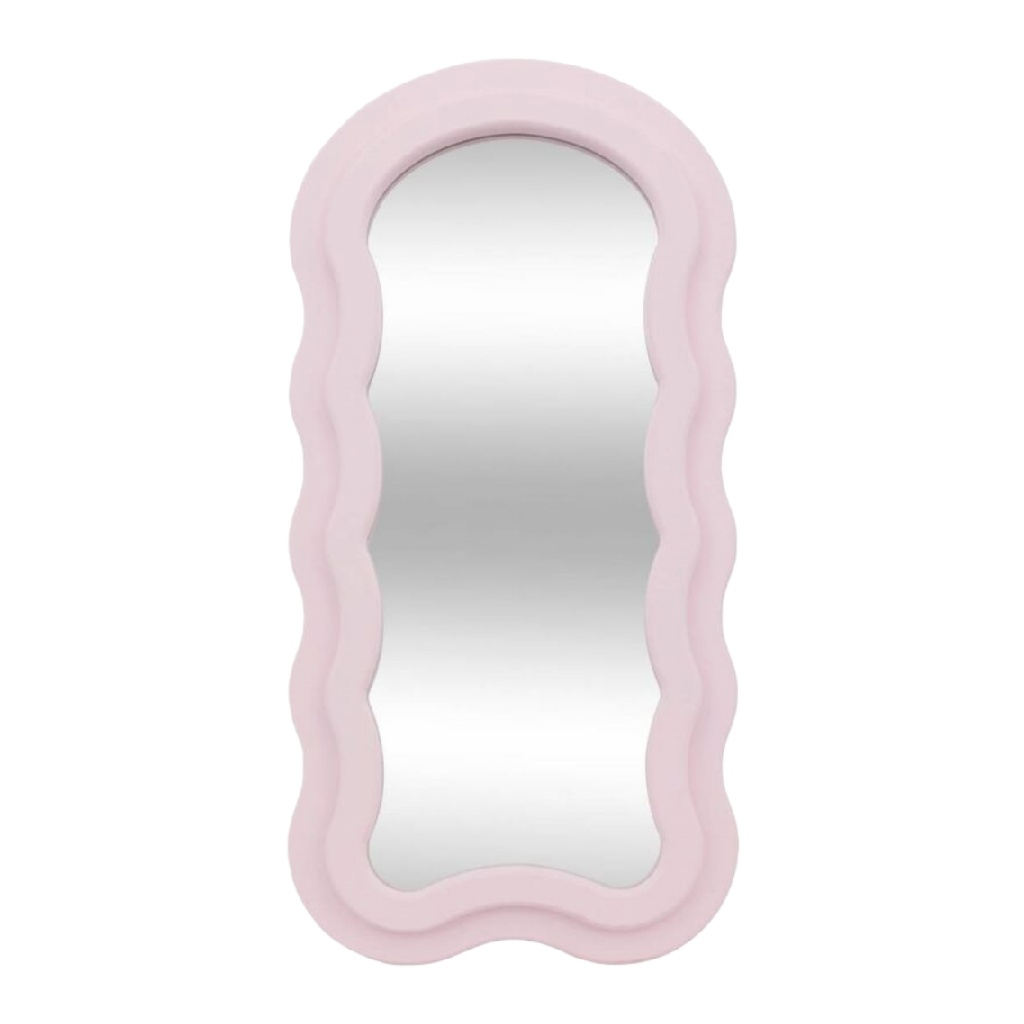Miroir rose avec cadre ondulé-adrianwise.shop
