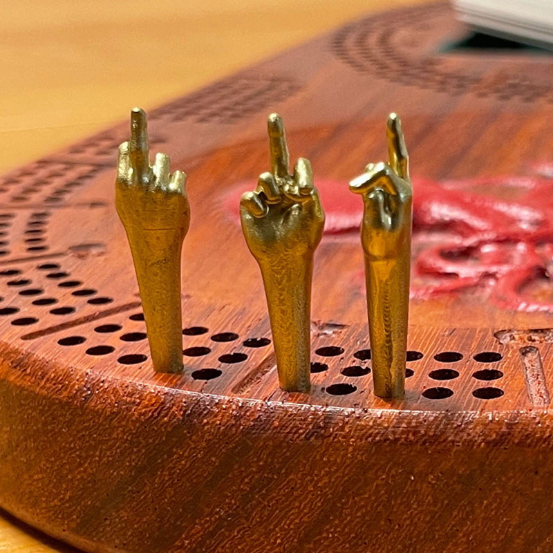 Middle Finger Cribbage Pegs