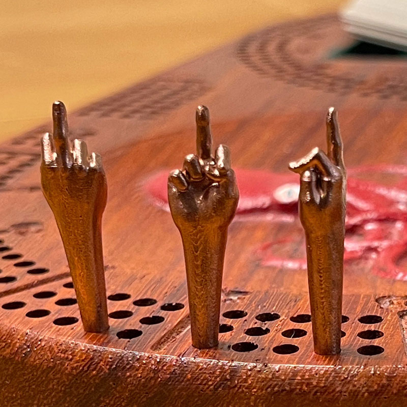 Middle Finger Cribbage Pegs