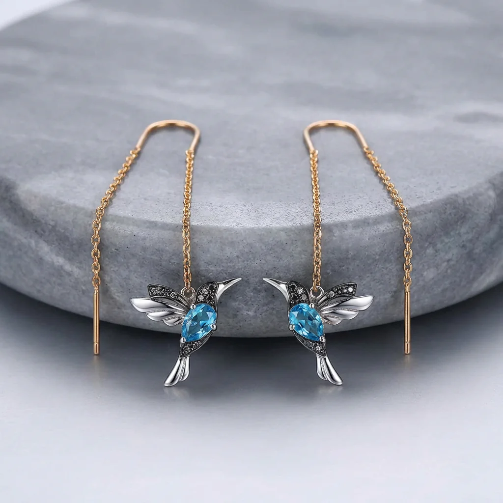 Mixed Zirconium Bird Earrings