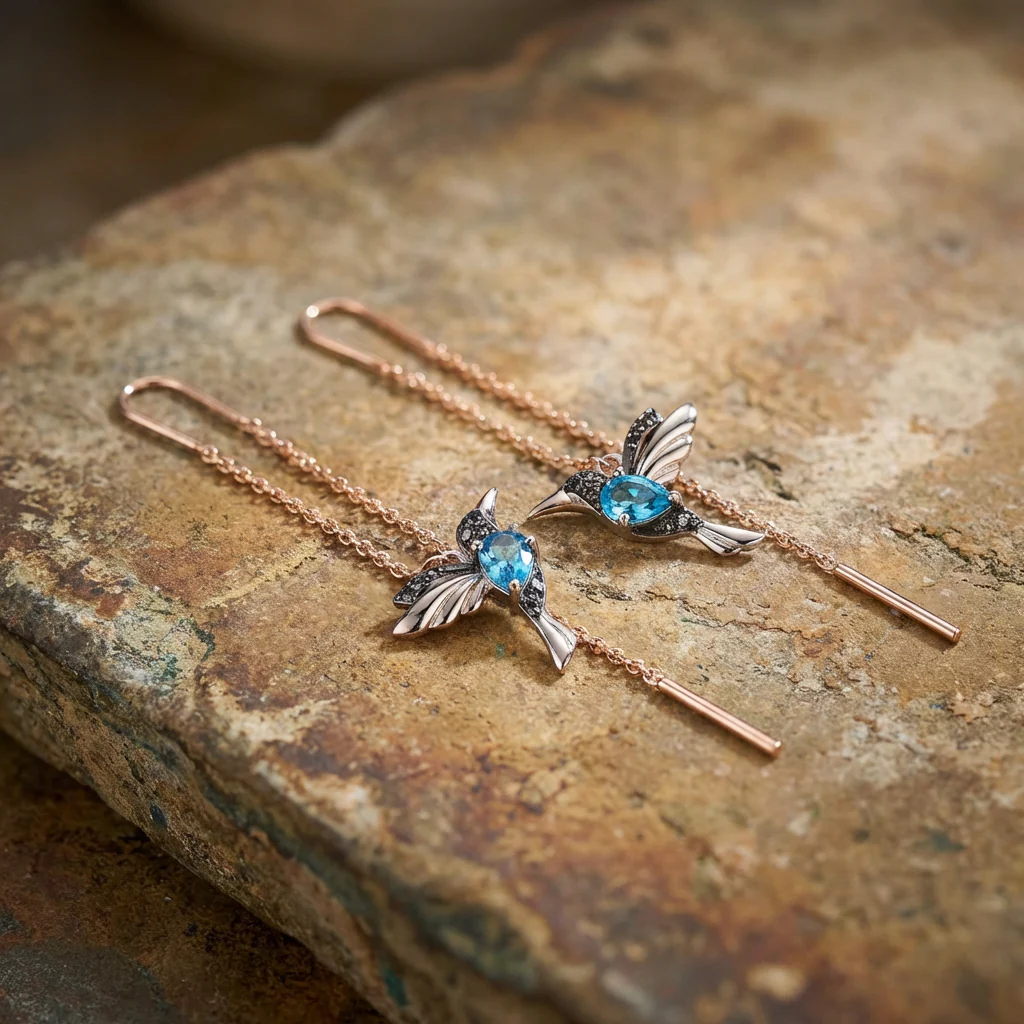 Mixed Zirconium Bird Earrings