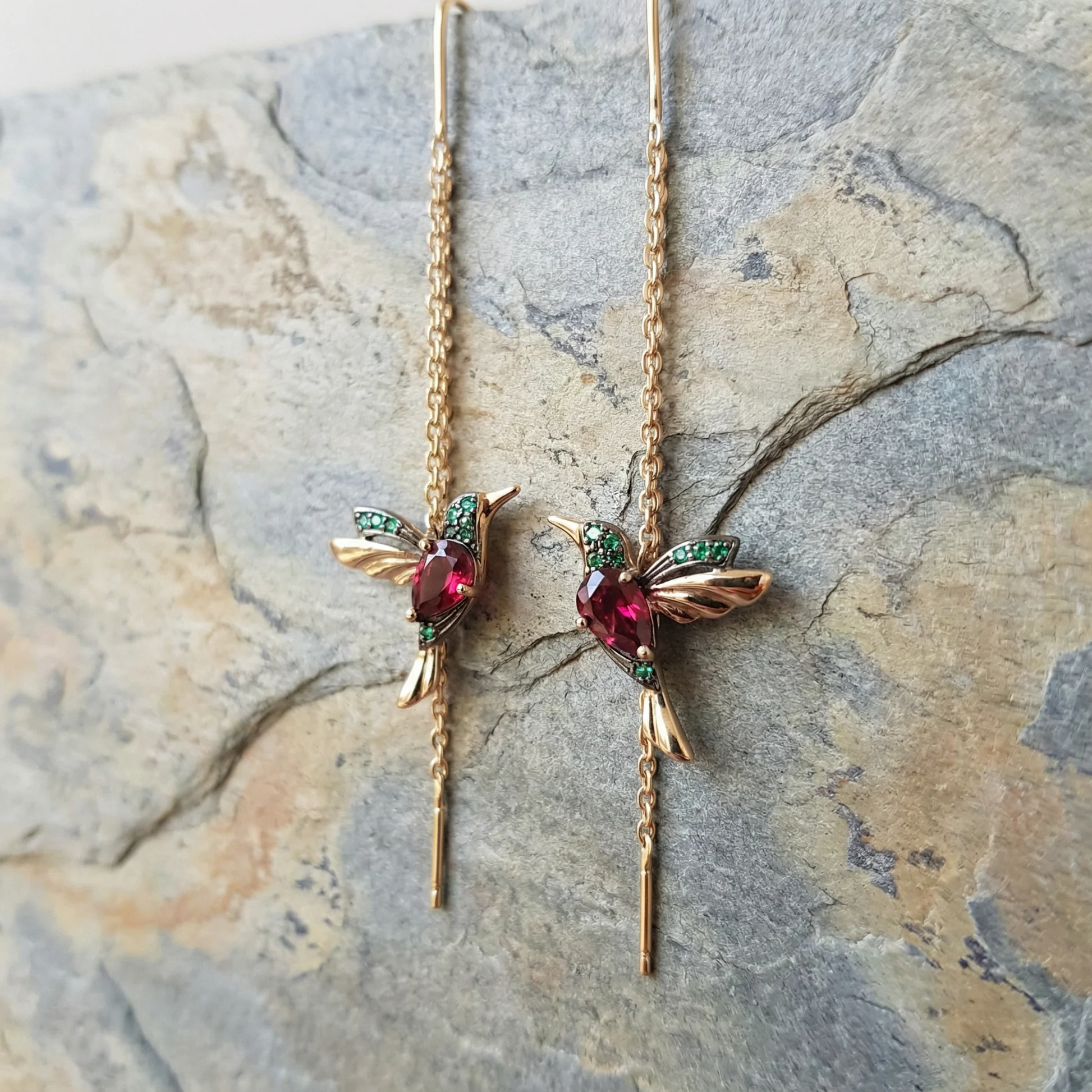 Mixed Zirconium Bird Earrings