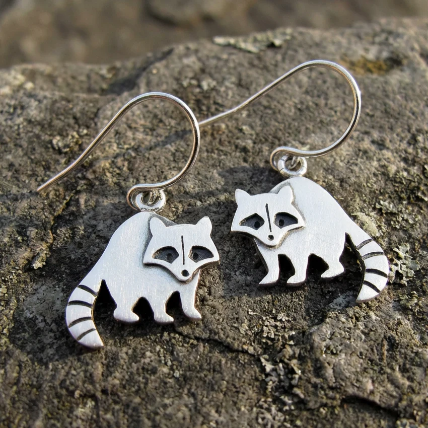 Vintage Raccoon Earrings