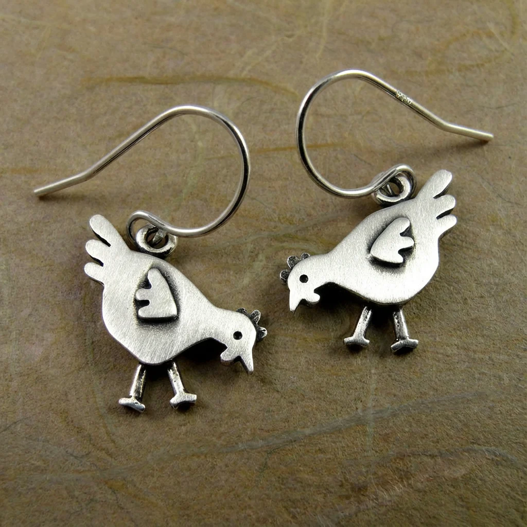 Vintage Chicken Earrings