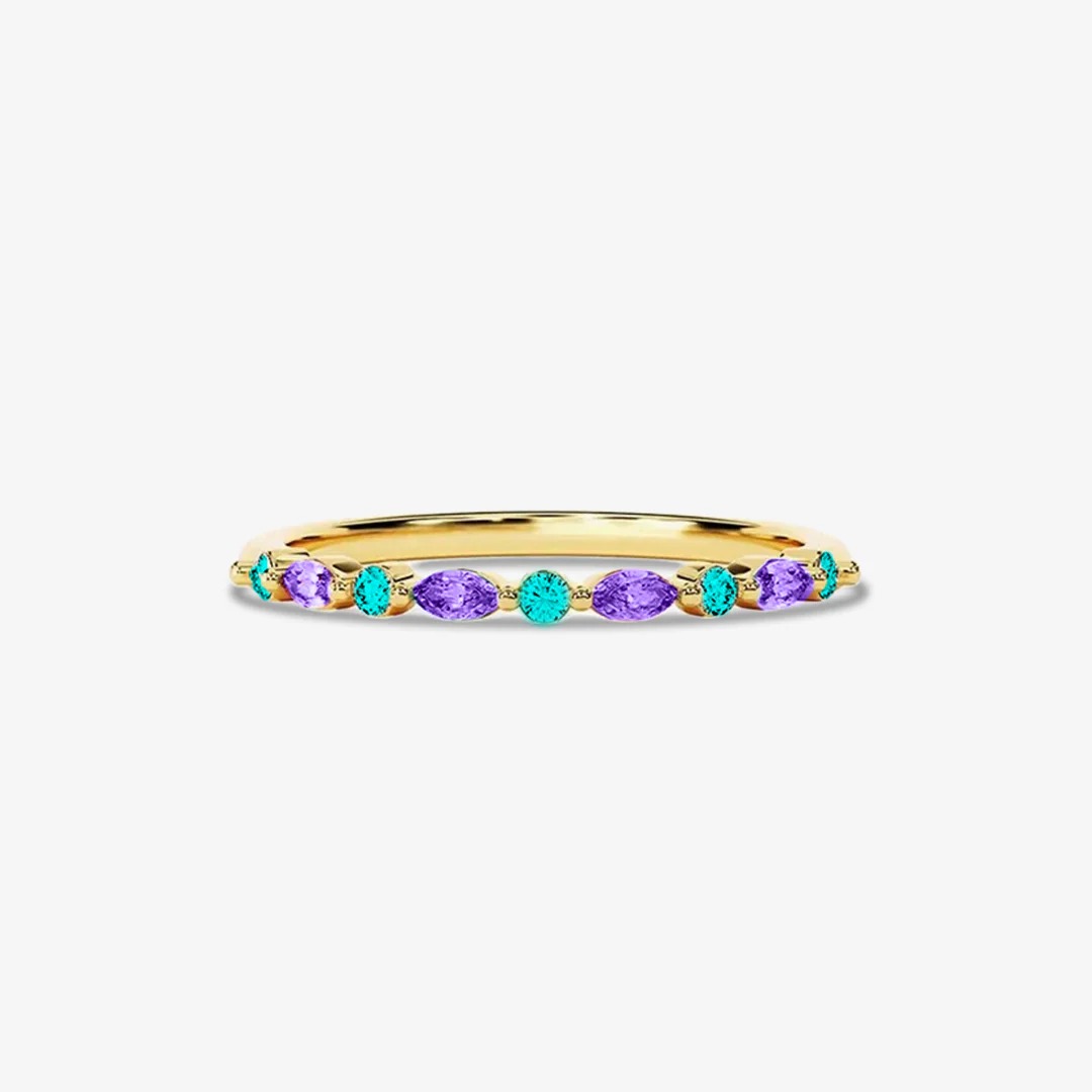 [⚡33% OFF] Suicide Prevention Awareness-Thin bluish purple diamond ring