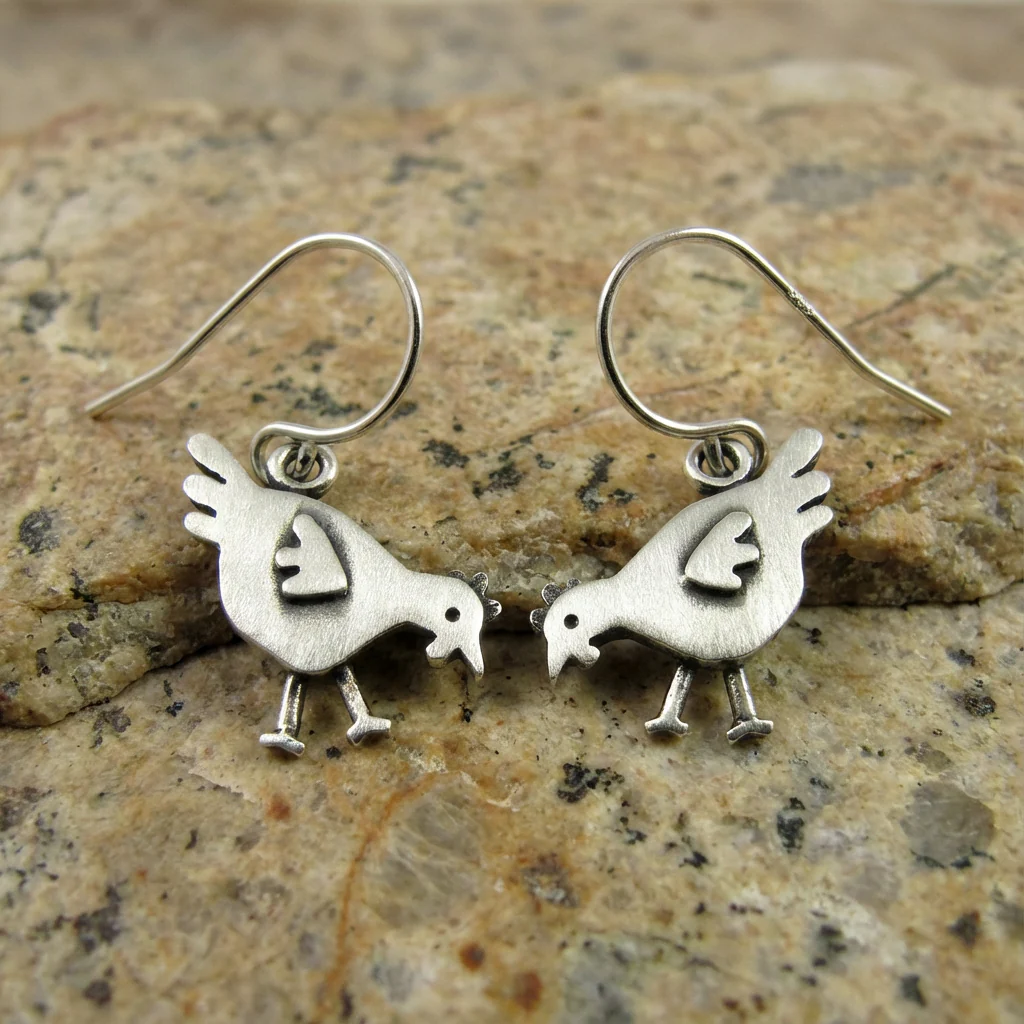 Vintage Chicken Earrings