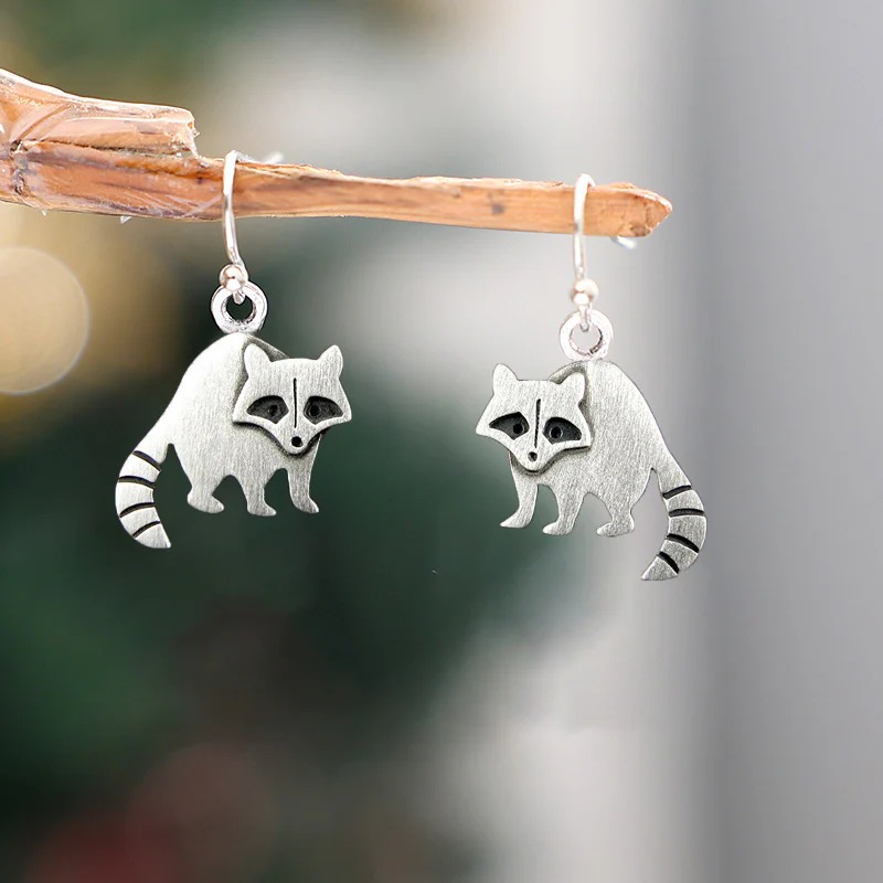 Vintage Raccoon Earrings