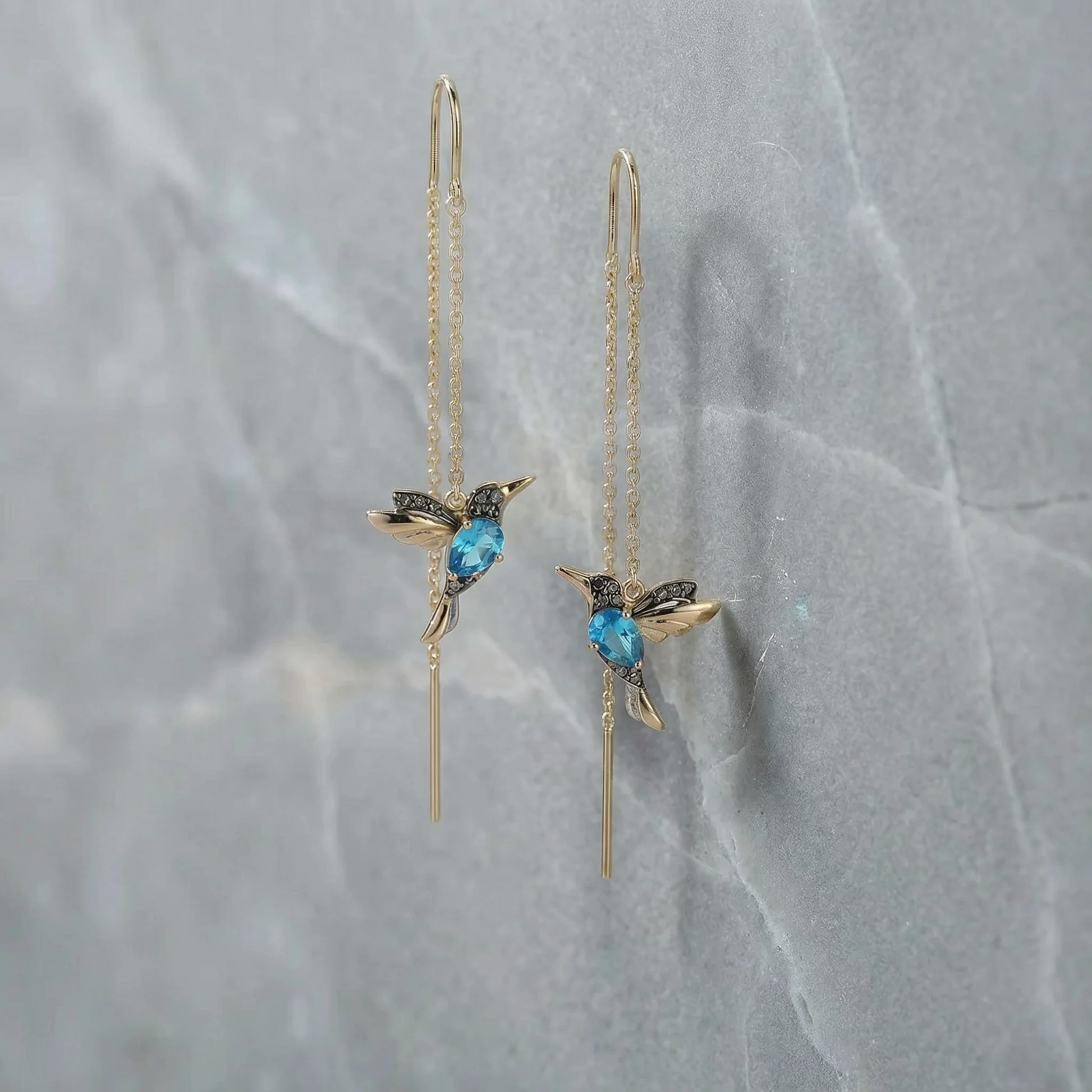 Mixed Zirconium Bird Earrings