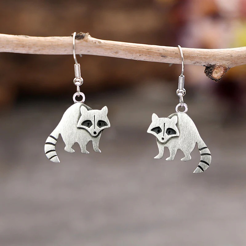 Vintage Raccoon Earrings