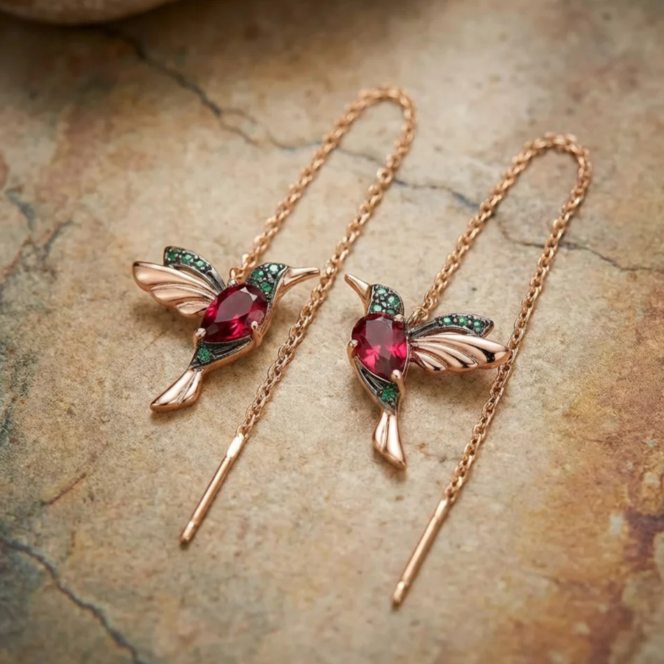 Mixed Zirconium Bird Earrings