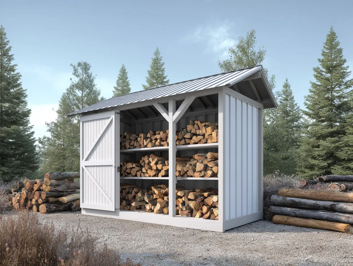 Portalegna - Legno - 185x80x175 cm - Grigio chiaro - Stile moderno-Nookgonest