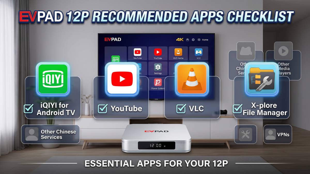 Recommended apps for EVPAD 12P Android TV box