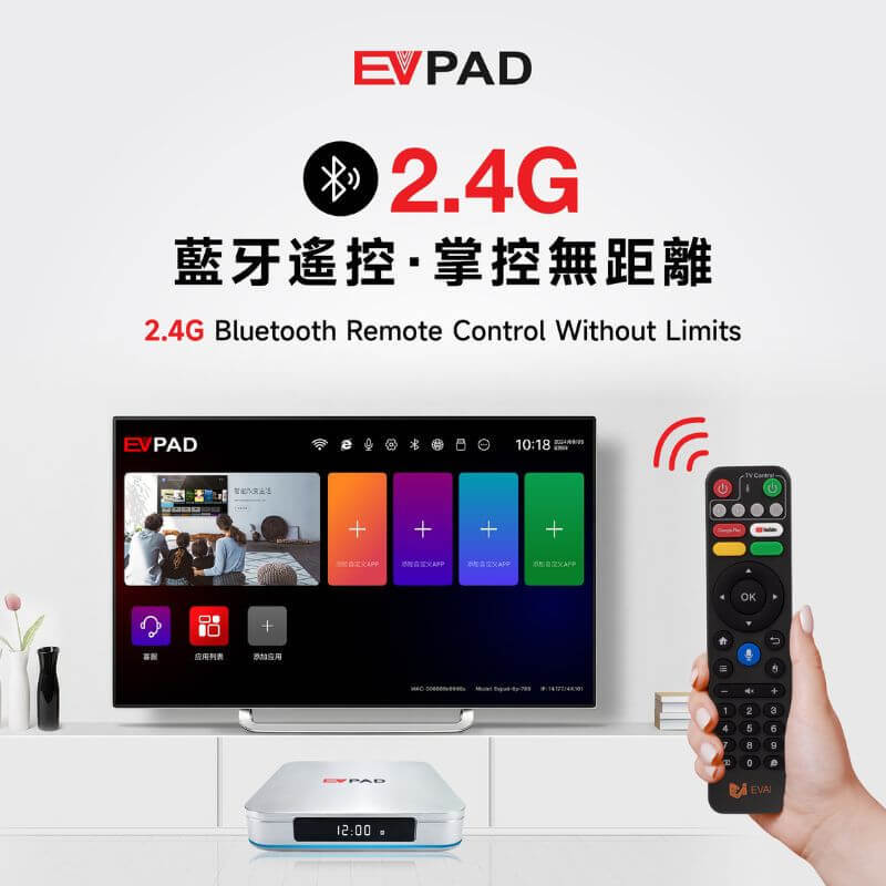 EVPAD 12P 2.4G Bluetooth remote control for precise and responsive navigation