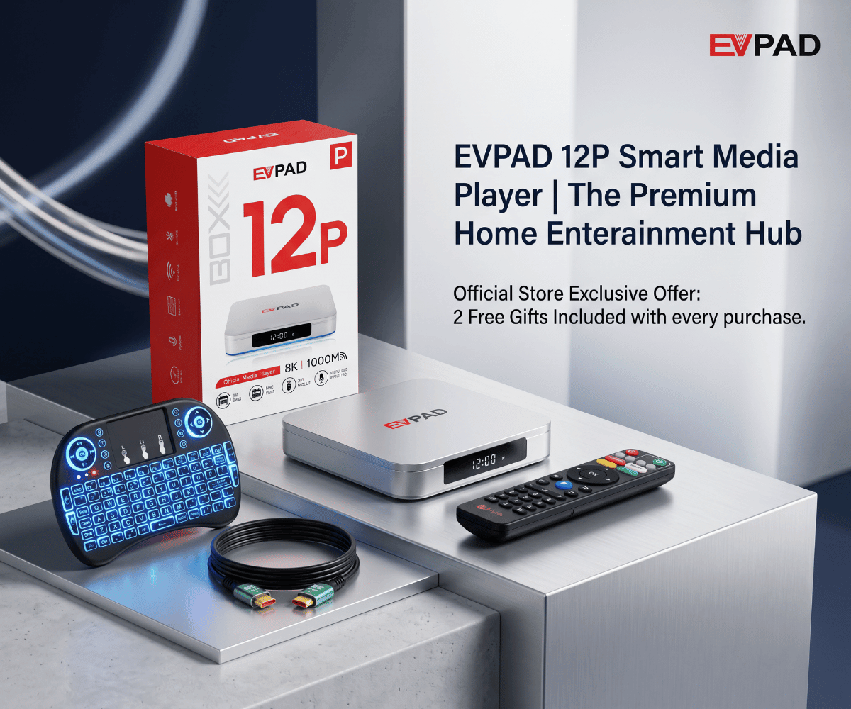 {"default":"EVPAD 12P official store image with local shipping warranty support and free gifts"}
