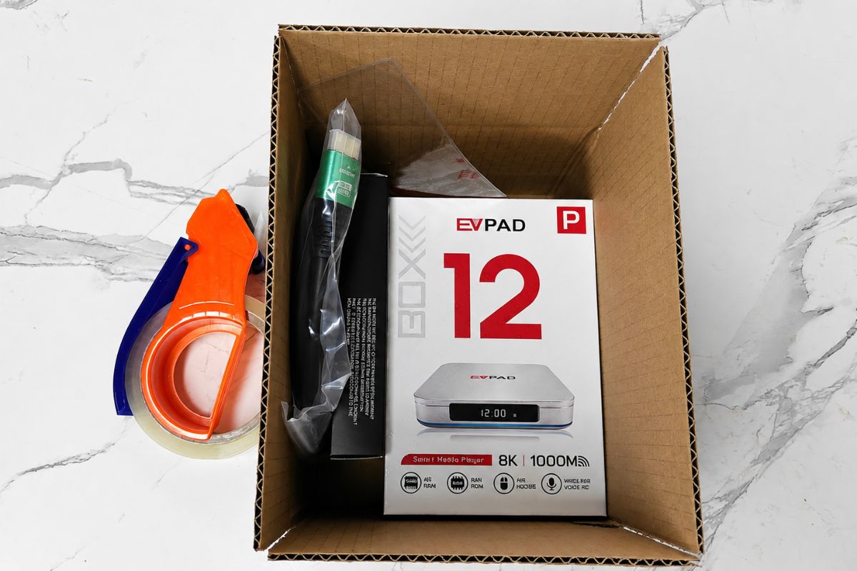 EVPAD 12P packed in a shipping carton before dispatch
