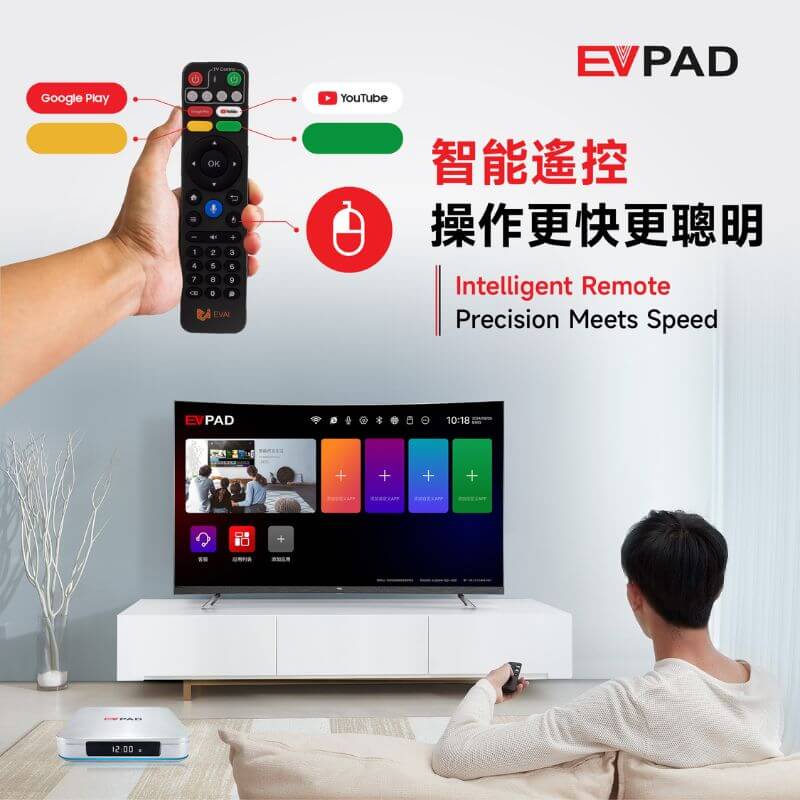 EVPAD 12P smart remote control for easier and faster TV operation