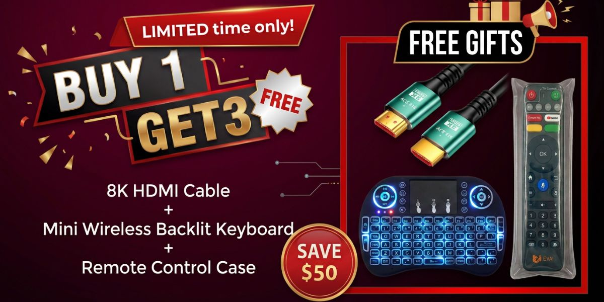 EVPAD 12P bonus gifts with wireless air mouse ，Remote Control Case and HDMI cable
