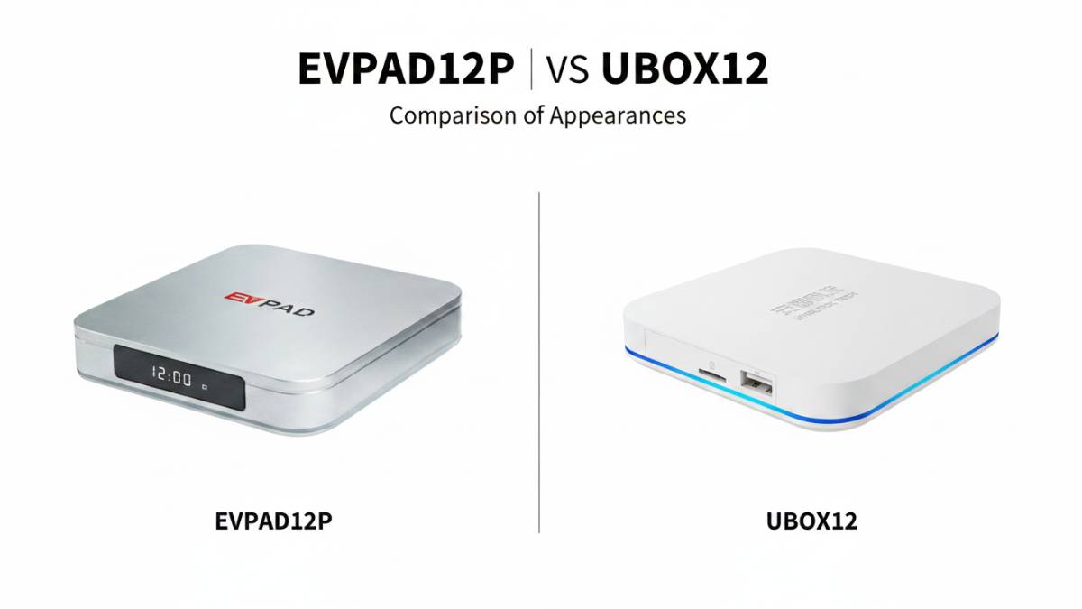 EVPAD12P silver design and UBOX12 white design comparison