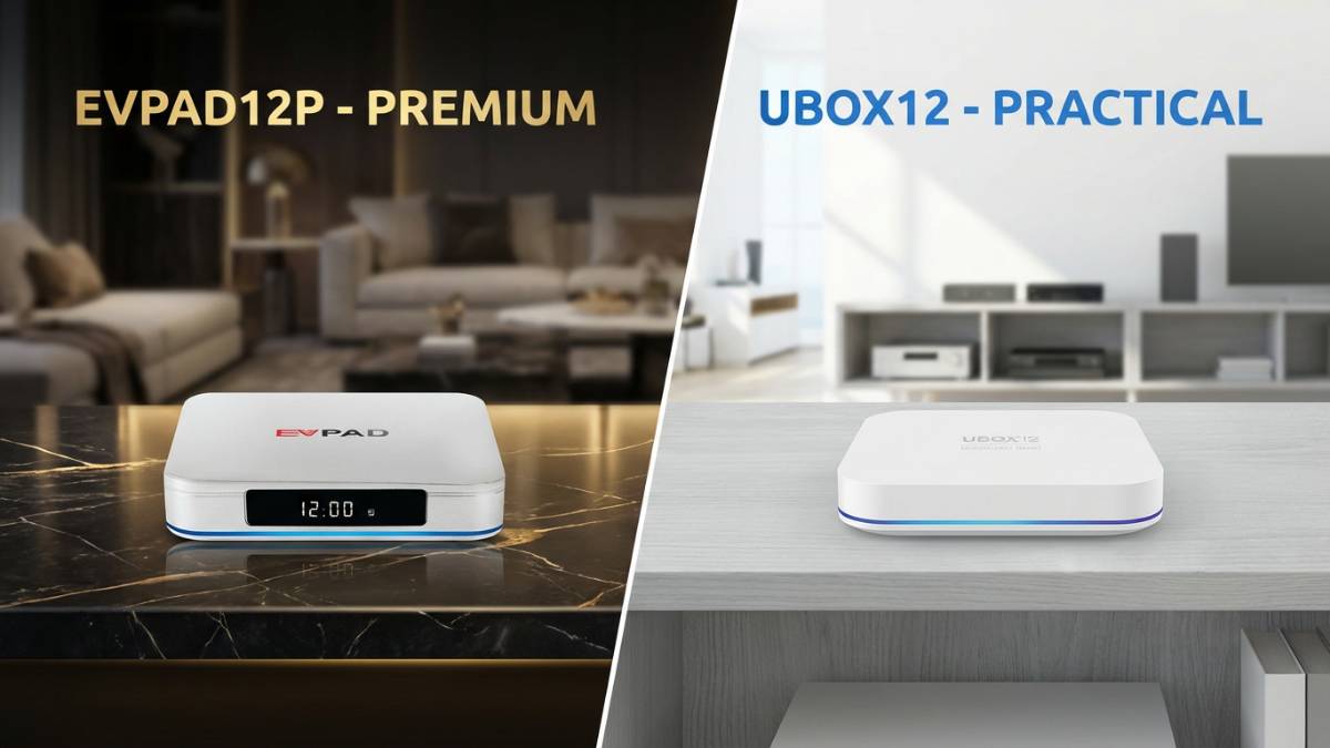 EVPAD12P and UBOX12 product positioning comparison