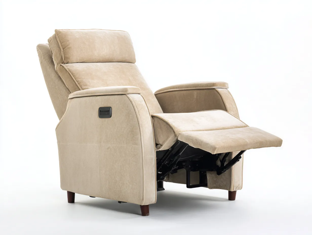 Fauteuil relax-tissu-98x92x104 cm-Beige-style confort contemporain-Nookuphut