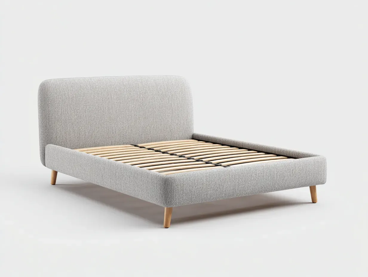 Lit double-tissu-210x172x100 cm-Gris-style moderne-Nookuphut