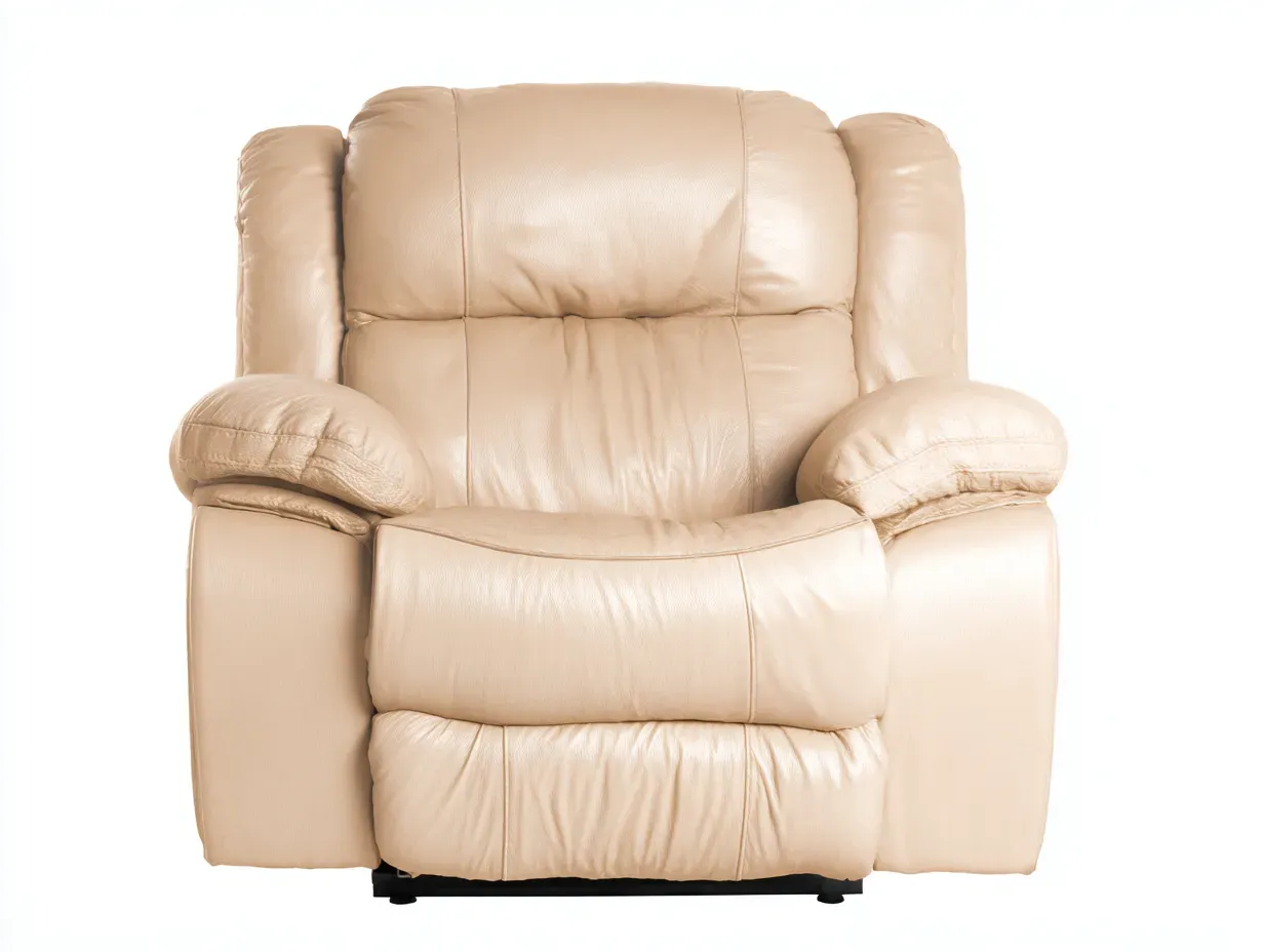 Fauteuil relax-cuir-98x94x103 cm-Beige-style détente moderne-Nookuphut