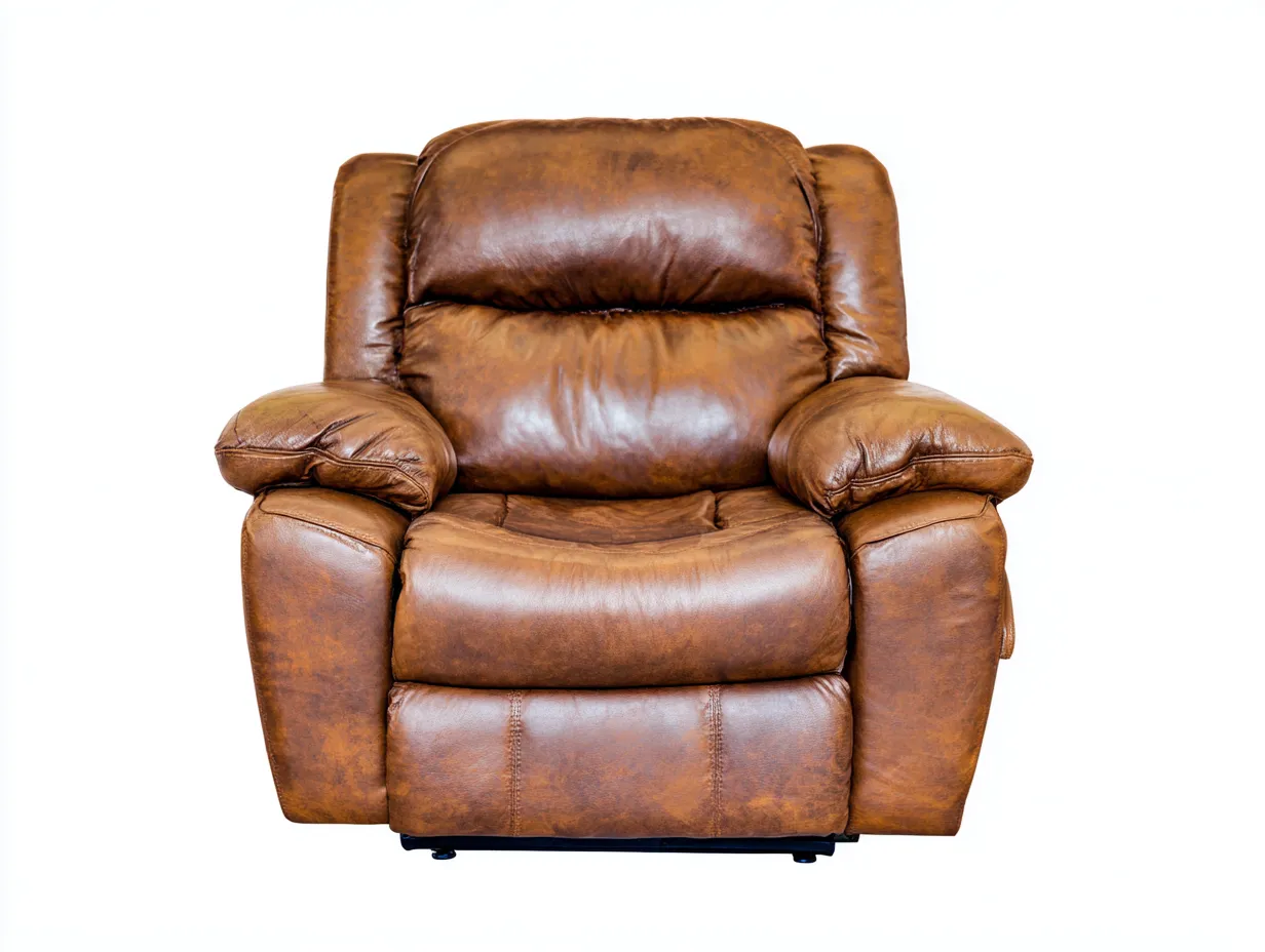 Fauteuil relax-cuir-96x92x104 cm-Marron-style détente classique-Nookuphut