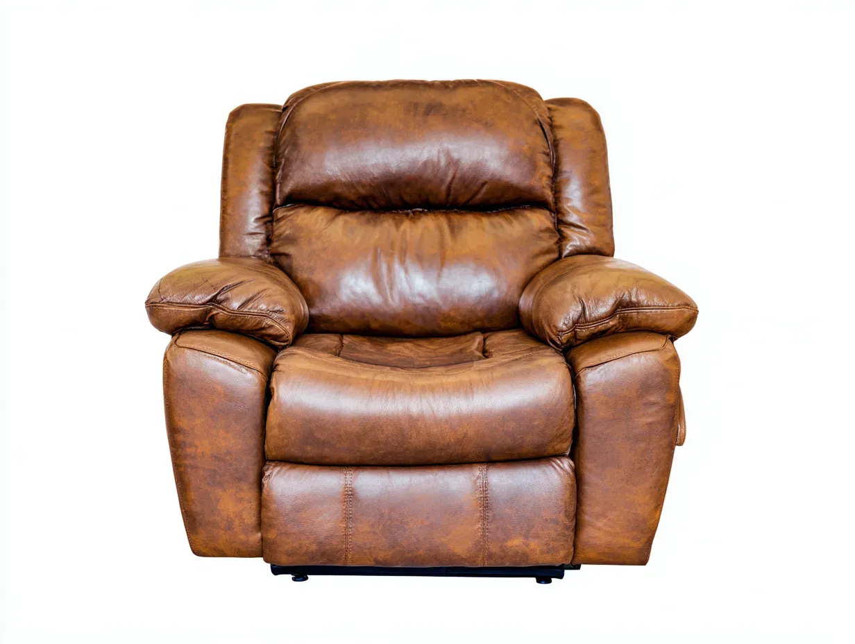 Fauteuil relax-cuir-96x92x104 cm-Marron-style détente classique-Nookuphut