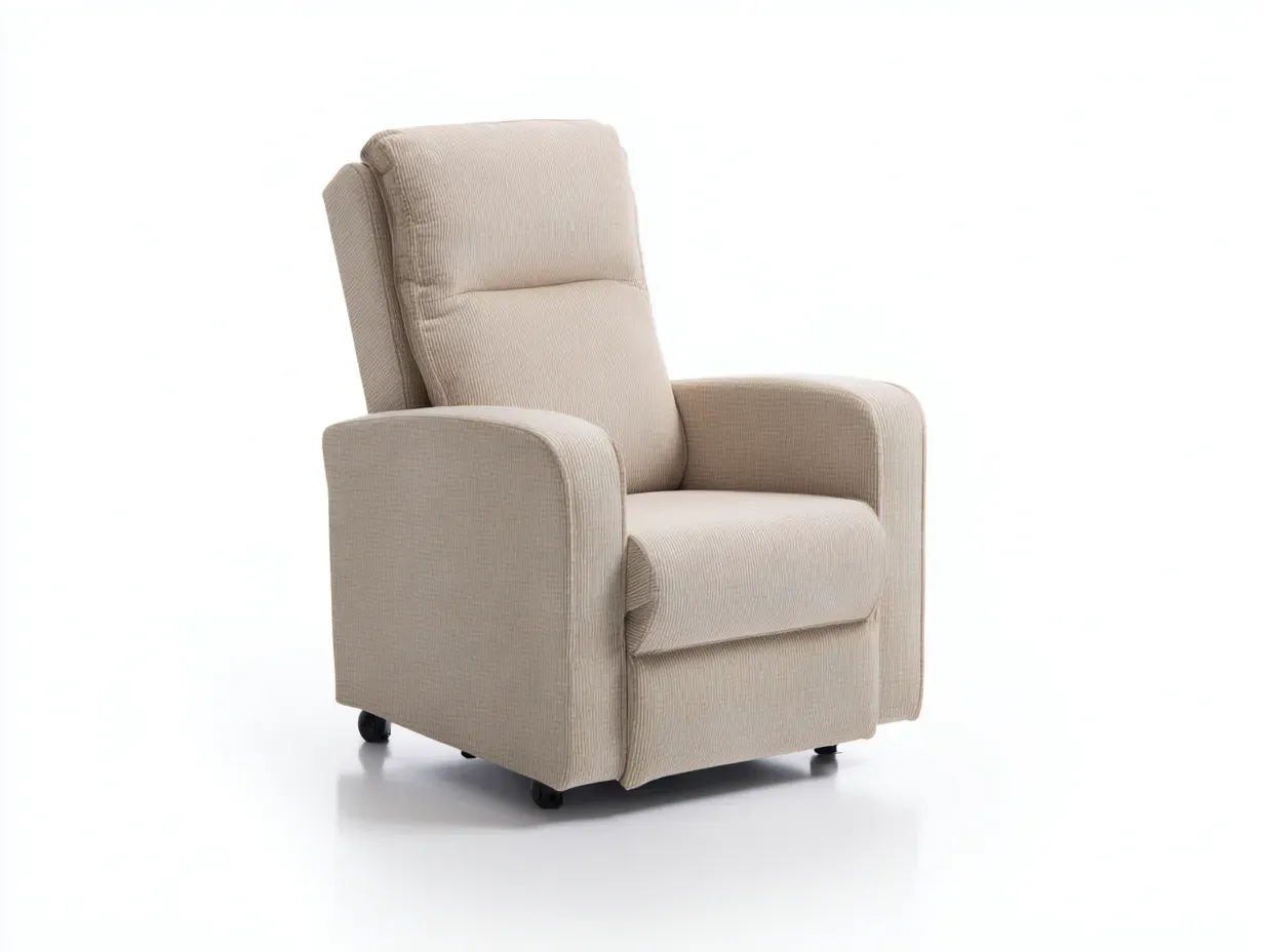 Fauteuil relax-tissu-94x90x102 cm-Beige-style confort moderne-Nookuphut