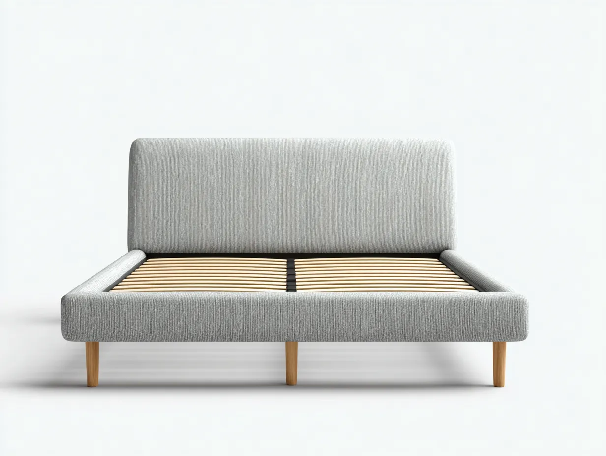 Lit double-tissu-212x174x102 cm-Gris-style moderne-Nookuphut