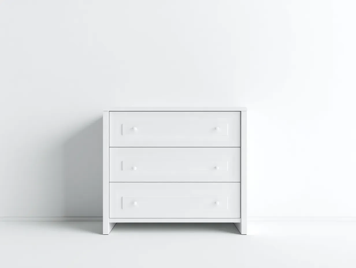 Commode-bois-MDF-82x41x79 cm-Blanc-style contemporain-Nookuphut