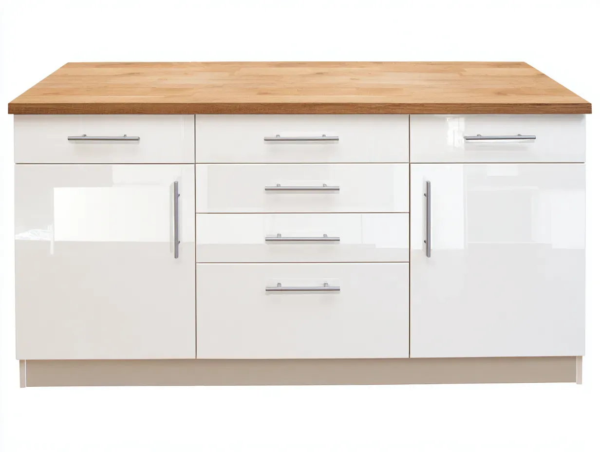 Commode-bois-MDF-176x48x88 cm-Blanc-Bois-style moderne-Nookuphut