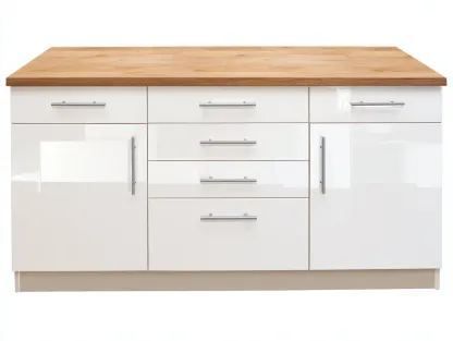 Commode-bois-MDF-176x48x88 cm-Blanc-Bois-style moderne-Nookuphut