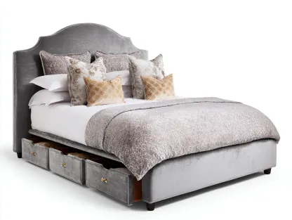 Lit double-tissu-218x176x118 cm-Gris-style classique-Nookuphut