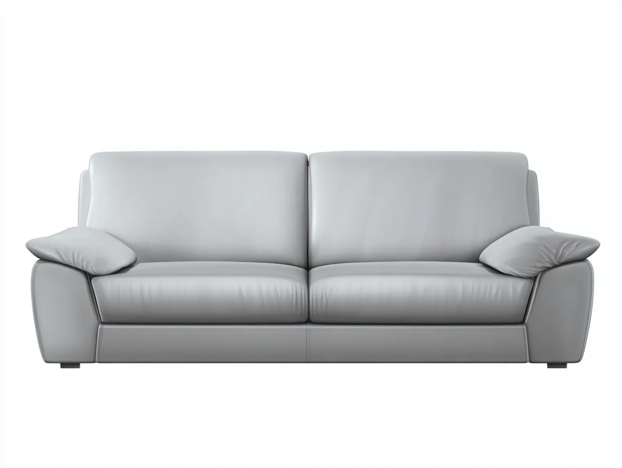 Canapé 3 places - cuir synthétique - 214x94x85 cm - gris clair - style moderne-Roommyhut