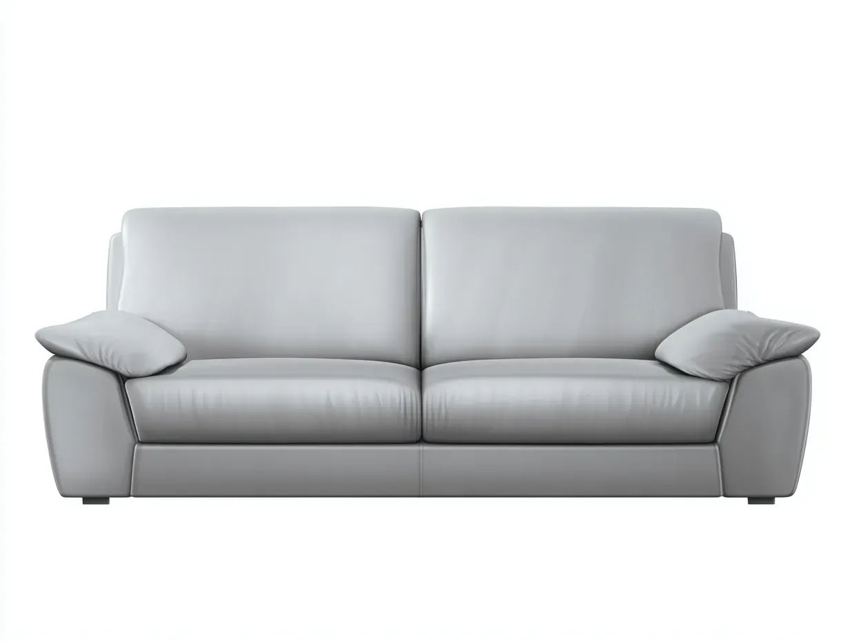 Canapé 3 places - cuir synthétique - 214x94x85 cm - gris clair - style moderne-Roommyhut